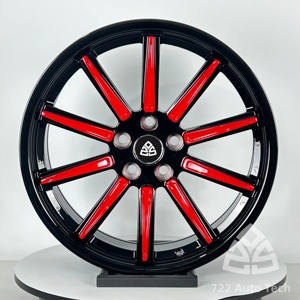 Rines Forjados Negros y Rojos 722auto de 18, 19 y 20 Pulgadas, 5x112, 5x114.3, 5x120, Cóncavos Profundos para Porsche 911, BMW M2, Audi RS3, Ferrari Roma - Product Image 3