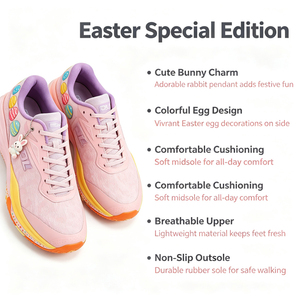 Calzado Deportivo Personalizado OEM Unisex con Diseño de Conejito de Pascua, Ligero, Transpirable, Antideslizante, con Cordones, Logotipo Personalizado y Colores Completos - Product Image 5