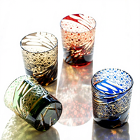 Verre à whisky/vin japonais vintage Edo Kiriko gravé, cristal de haute qualité, motif œil de dragon, fait main, style médiéval, cadeau d'affaires