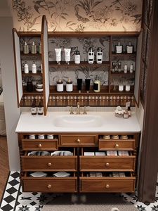 Pháp-phong cách rắn gỗ tủ phòng tắm với tích hợp Granite Basin Set - Product Image 5