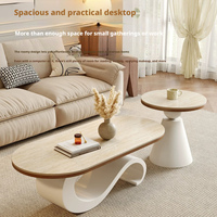 Table basse en pierre frittée de style français, design artistique, table à thé de luxe pour petit salon, mobilier de maison