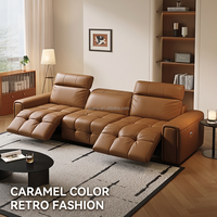 102960 Canapé en cuir moderne Quanu avec appui-tête réglable et fonction inclinable pour salon, canapé inclinable multifonctionnel électrique