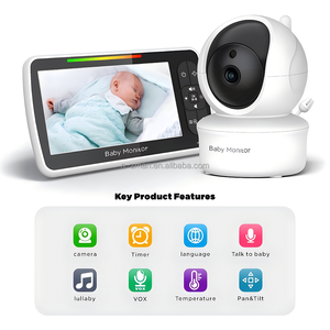 Monitor Inteligente para Bebés NZMAN, el Más Vendido, con Pantalla LED de 5 Pulgadas, Cámara con Giro, Inclinación y Zoom, Detección de Llanto, Sensor de Temperatura y Canciones de Cuna - Product Image 3