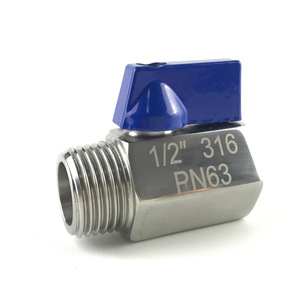 Mini válvula de bola de acero inoxidable 316, rosca interna y externa de 1/2 pulgada DN15 para agua de grado alimenticio, medios ácidos y básicos débiles - Product Image 5
