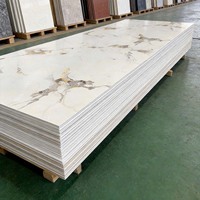 Panneaux muraux décoratifs intérieurs modernes en PVC effet marbre, haute brillance, ignifuges, imperméables et résistants à l'humidité, pour usage domestique, Shandong
