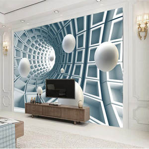 Simple géométrique Tv canapé fond mur papier peint bleu papier peint moderne Film et télévision revêtement mural personnalisé Mural - Product Image 3