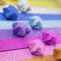 Bandes de papier brillant pour la création d'étoiles en origami, étoiles porte-bonheur, bandes de papier réfléchissant miroir brillant, 520 feuilles