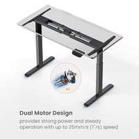 Bureau à domicile réglable en hauteur, table motorisée à double moteur, bureau ergonomique surélevé, bureau debout