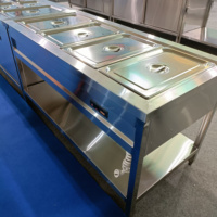 Bain-marie 8 bacs pour maintien au chaud et présentation des aliments, idéal pour la restauration