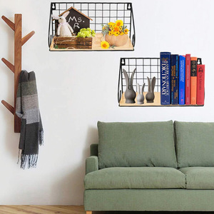 Wooden Wall Mounted Storage Rack Rectangle Durable Multipurpose <b>Shelf</b> For <b>Bedroom</b> Dorm Living Room - Product Image 2