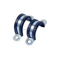 Colliers de serrage en U galvanisés polis avec joints double couche en caoutchouc EPDM isolés, largeur de bande 15/20 mm pour système métrique