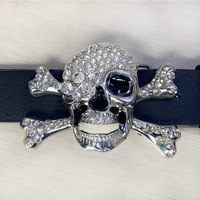Boucle de ceinture en métal vintage personnalisée en gros, design crâne en alliage de zinc pour hommes, accessoire élégant de style western, boucle de ceinture crâne de cowboy
