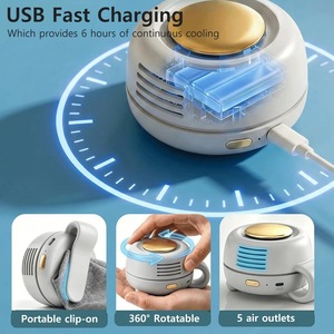 Ventilador portátil silencioso mini sin aspas con clip, pequeño ventilador con clip para cintura de camisa, ajustable, 3 velocidades, ventiladores suspendidos tipo viento giratorio - Product Image 5