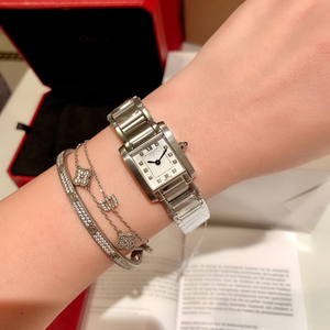 Montre élégante carrée pour femme avec accent diamant, bracelet en acier inoxydable, fabrication suisse, montre-bracelet de luxe pour femmes - Product Image 2