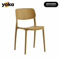 Chaise de salle à manger empilable en plastique PP, style nordique minimaliste moderne, écologique, pour les familles, les cafés, les restaurants et les bureaux
