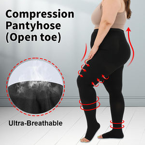 Collants de compression élastiques en nylon et spandex tricotés, motif uni, à bout fermé/ouvert, pour femme, usage quotidien, pour varices - Product Image 4