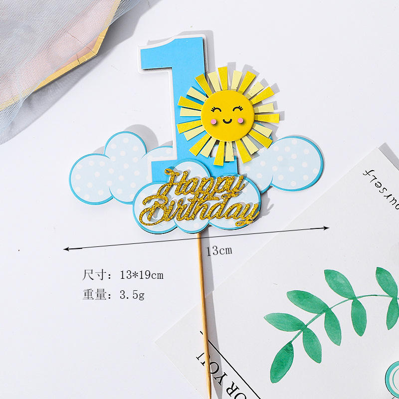 Bleu - nuage de soleil souriant