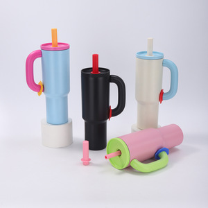 Stainless Steel Insulated Tumbler 304 <b>Large</b> Capacity With Handle Straw Portable Travel <b>Mug</b> Cold Storage Cup - Product Image 3