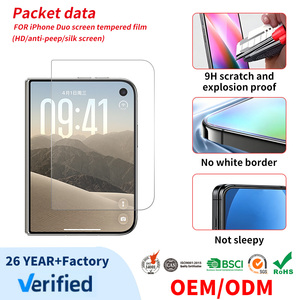 Protector de pantalla HD transparente con logotipo personalizado para iPhone Duo, dureza 9H, antihuellas, a prueba de explosiones, película de vidrio templado endurecido. - Product Image 1