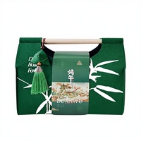 Sac à main en feutre haut de gamme 2026 à motif feuilles de bambou, idéal pour les cadeaux de Zongzi du Festival des Bateaux-Dragons, les avantages d'entreprise pour les employés et les événements chinois