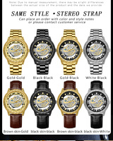 Jam Tangan BINBOND Pria Klasik Transparan Skeleton Quartz untuk Pria Jam Tangan Kulit Mewah Tahan Air Reloj Para Hombre