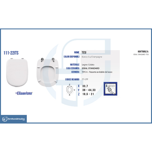 Abattant de toilettes moderne pour WC standard Tesi Champagne Vase, fermeture douce avec télécommande, en polypropylène et urée, pour salle de bain domestique - Product Image 2