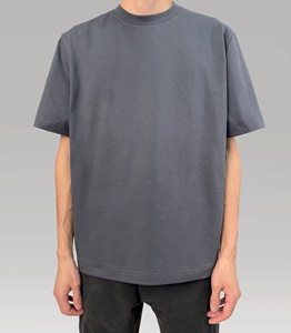 T-shirt vintage en coton uni à manches courtes et col rond pour homme, coupe ample et toucher frais - Product Image 5