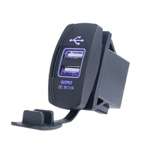 Chargeur de voiture double USB modifié WELFNOBL 12-24V 3.1A Prise d'alimentation intelligente double port Bus Bateau Marine Moto Chargeur de voiture