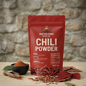 Bolsa de pie mate personalizada al por mayor con impresión, cierre de cremallera y ventana transparente para envasado de chile en polvo y especias - Product Image 2