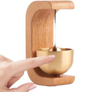 <b>Japanese</b> Style Brass Bell Creative Wood Hanging <b>Ornament</b> for Bedroom Entry Meditation Wind Chime Door Decoration for Anniversary - Product Image 2