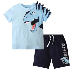 This Year's New Summer Clothes Trend Children's Clothes Boy Children's T-shirt Fashion Cute Dinosaur Print And Boy's Shorts