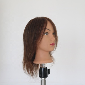 Cabeza de Maniquí Femenina de Cabello Humano Marrón de 10-12 Pulgadas, con Poco Cabello en la Parte Superior para Injerto Capilar - Product Image 6