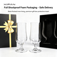 Verres à cocktail en cristal gravés personnalisés, 350 ml/11,5 oz, coupe tulipe, avec boîte cadeau noire, cadeaux de mariage