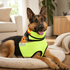 Combinaison de récupération pour animaux de compagnie : Gilet post-opératoire pour chien avec support de collier cervical, alternative au collier anti-léchage, combinaison ajustable pour chats - Product Image 4