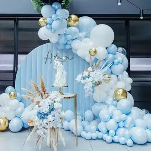 106Pcs Boy Baby Shower Bridge Round Balloon Arch Wedding Bride Birthday Decoration Blue Balloon Garland Kit