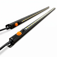 Barre lumineuse LED bicolore 12V pour camping, étanche IP67, blanc ambre, à intensité variable par toucher, en aluminium rigide, pour extérieur, caravane, auvent