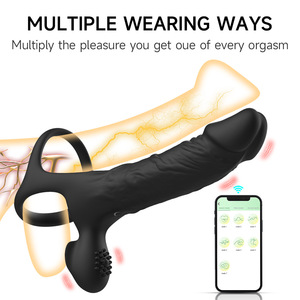 Plug anal rechargeable en silicone, réaliste, à porter, double usage, anneau pénien pour hommes, femmes, couples, jouet sexuel, emballé, vente en gros - Product Image 3
