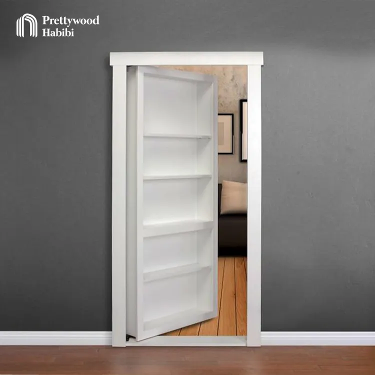 Prettywood Heavy Duty Pivot 3d Concealed Hinge Interior Secret Room Solid Wooden Hidden Bookshelf Door