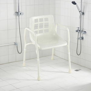 Taburete de Ducha Ajustable Foxconn con Respaldo, Capacidad de 130 lb, para Personas Mayores, Discapacitadas y Mujeres Embarazadas - Product Image 1