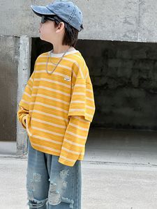 Felpa Sportiva a Maniche Lunghe per Bambini Primavera-Autunno con Motivo a Righe Tie-Dye, Felpa con Cappuccio Trendy <span class=keywords><strong>e</strong></span> Cool Stile Maschile, Felpa Patchwork da Uomo - Product Image 5