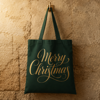 Stock disponible et personnalisation sur mesure : Étui textile de Noël motif Père Noël, en fibre écologique et substitut plastique, avec double système de transport