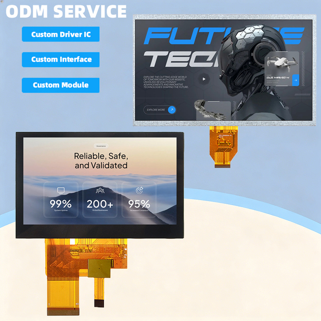 ODM Service 2.8 3.5 4.3 5.0 7.0 10.1 Inch Medical Industrial LCD Display Screen Custom Capacitive Touch TFT LCD Display Panels