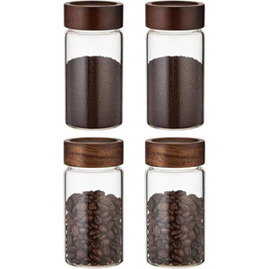Prodcued Various Sizes Glass <b>Storage</b> Jar with Lids Custom Kitchen Glass Food <b>Storage</b> Container Mason <b>Spice</b> Jar Acacia Cover Jars - Product Image 3