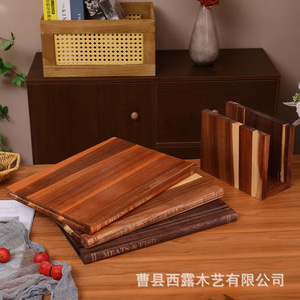 Wooden Book Shaped Cutting Board <b>Set</b> With Base Double Sided For Kitchen Use - Product Image 3