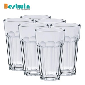 Bicchieri Colorati in Plastica per Bevande Fredde, Cola, <span class=keywords><strong>Caffè</strong></span> <span class=keywords><strong>Freddo</strong></span>, Bicchieri Sfaccettati in Policarbonato per Acqua - Product Image 5