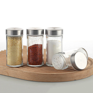 Piccola bottiglia di condimento in vetro sale e pepiera barattoli di spezie rotondi di 9cm di altezza con Shaker coperchi in acciaio inossidabile - Product Image 3