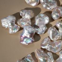 Perles de culture d'eau douce baroques naturelles de couleur blanche de 13-18 mm pour la fabrication de bijoux