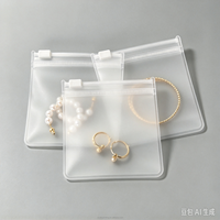 Pochettes zippées en PVC transparent et EVA givré auto-scellantes pour bijoux, boucles d'oreilles, colliers, bracelets, bagues et objets de collection
