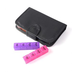 Best-Selling PU Leather <b>Large</b> Capacity Portable Travel Pill Organizer Case 28 Detachable Compartments 7-Day Promotional - Product Image 6