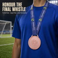 Médaille de tournoi de football OEM personnalisée en métal or rose avec ruban pour événement sportif, prix, souvenir, échantillon gratuit